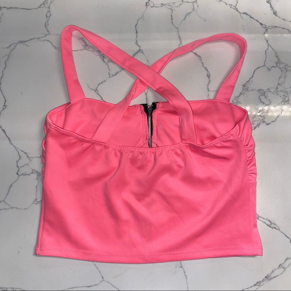 Pink Crop Top Tank Top Medium - Picture 2 of 3